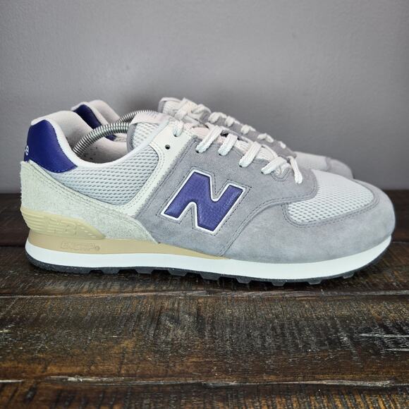 New Balance 574 Mens Size 12 D Running Shoes U574SPB Gray Blue White - Picture 1 of 11